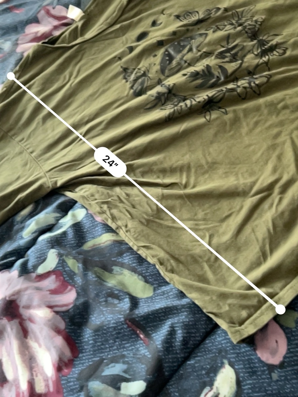 ROMWE Olive Green Graphic Tee - Picture 4 of 5